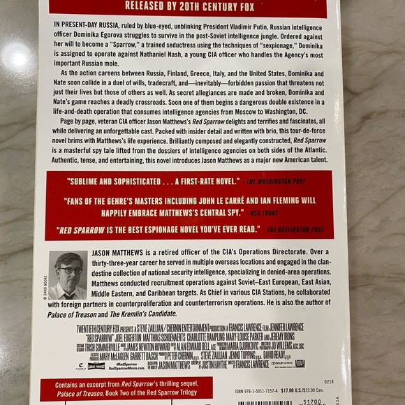 Book : Red sparrow by Jason Matthews - Picture 2 of 2